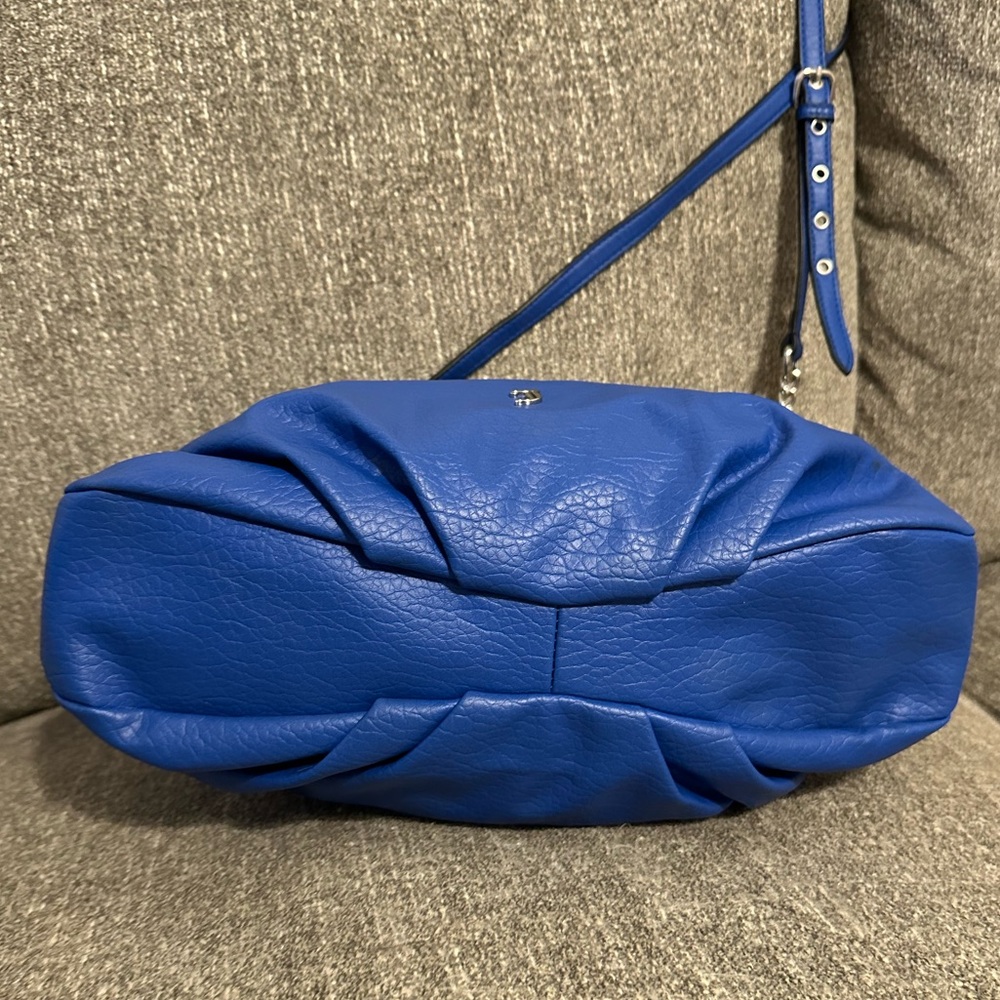 Juicy Couture Cobalt Blue Crossbody - Fold Over Faux Leather Handbag - Picture 12 of 12